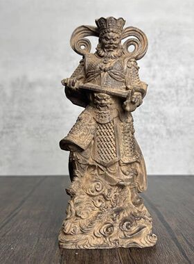 越南沉香木四大天王摆件实木雕刻四大护法金刚家居客厅装饰工艺