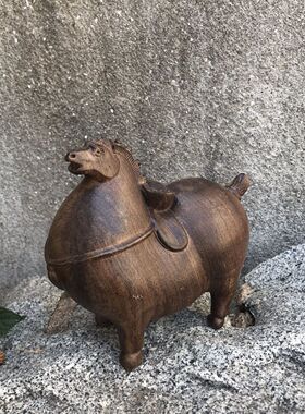 新款胖唐马越南沉香木实木雕刻招财家居办公室开业送礼工艺品