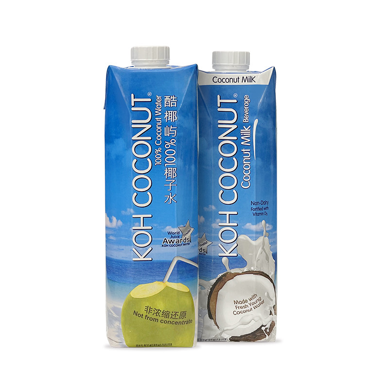 KOH酷椰屿100%椰子水&椰汁饮料泰国进口椰汁水生榨椰汁椰奶组合装,淘宝优惠券,粉丝福利购,淘宝优惠卷