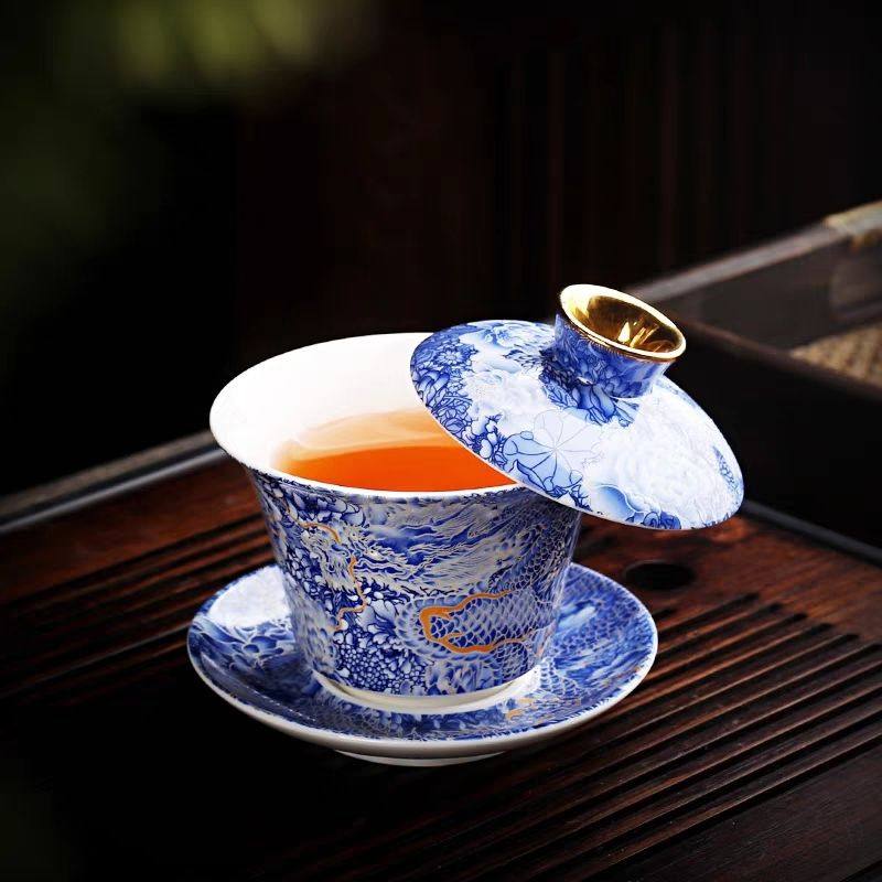 掐丝银可悬停旋转漂移三才盖碗青龙茶杯功夫茶具不烫手大容量茶碗,淘宝优惠券,粉丝福利购,淘宝优惠卷