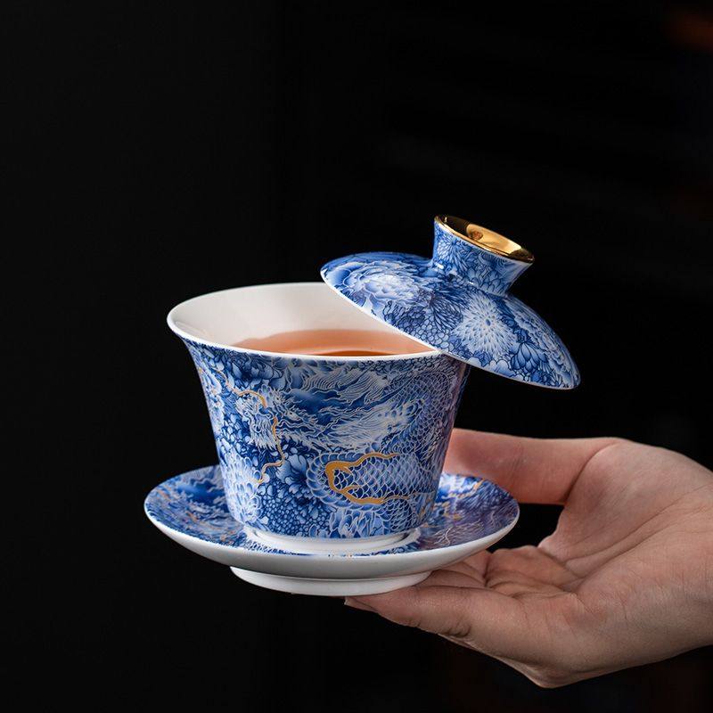 掐丝银可悬停旋转漂移三才盖碗青龙茶杯功夫茶具不烫手大容量茶碗,淘宝优惠券,粉丝福利购,淘宝优惠卷