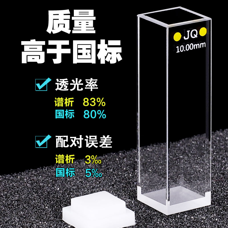 石英荧光比色皿四通道 光程10mm 原子荧光光度仪比色管 谱析光学 可定制 免费开票 透紫外1cm四面透光样品池 - 图1