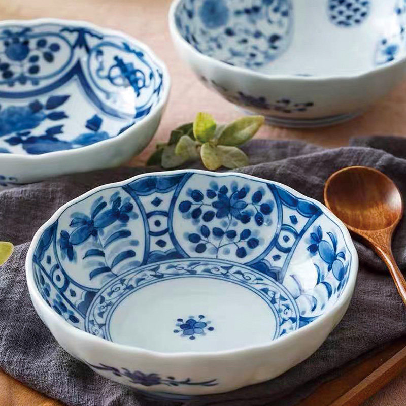 蓝凛堂日式钵碗餐具复古风日本进口原装陶瓷饭碗拉面碗家用大面碗