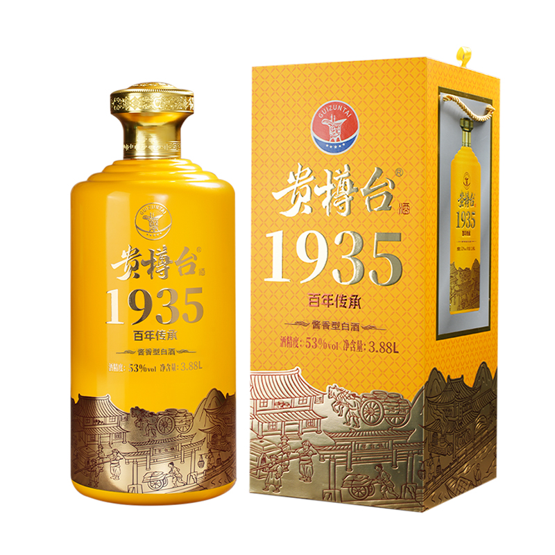 贵樽台国酱1935酱香型坤沙高粱酒3.88L大瓶装粮食酿造礼盒包装 - 图3