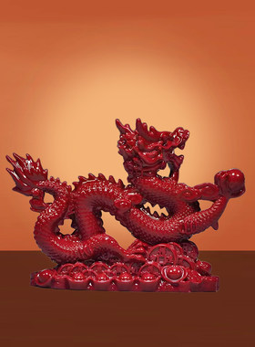 天然朱砂青龙摆件化解西北
