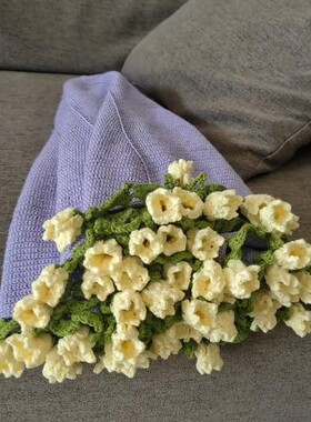 雪妃尔玫瑰花束毯子编织材