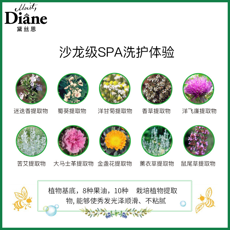 黛丝恩Moist Diane植萃滋润亮泽家庭装洗发水720ml男女士 - 图0