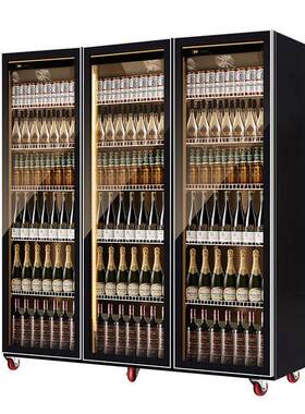南极人网红三门冷藏展示柜啤酒柜饮料柜酒水冰柜商用冷柜酒吧冰箱