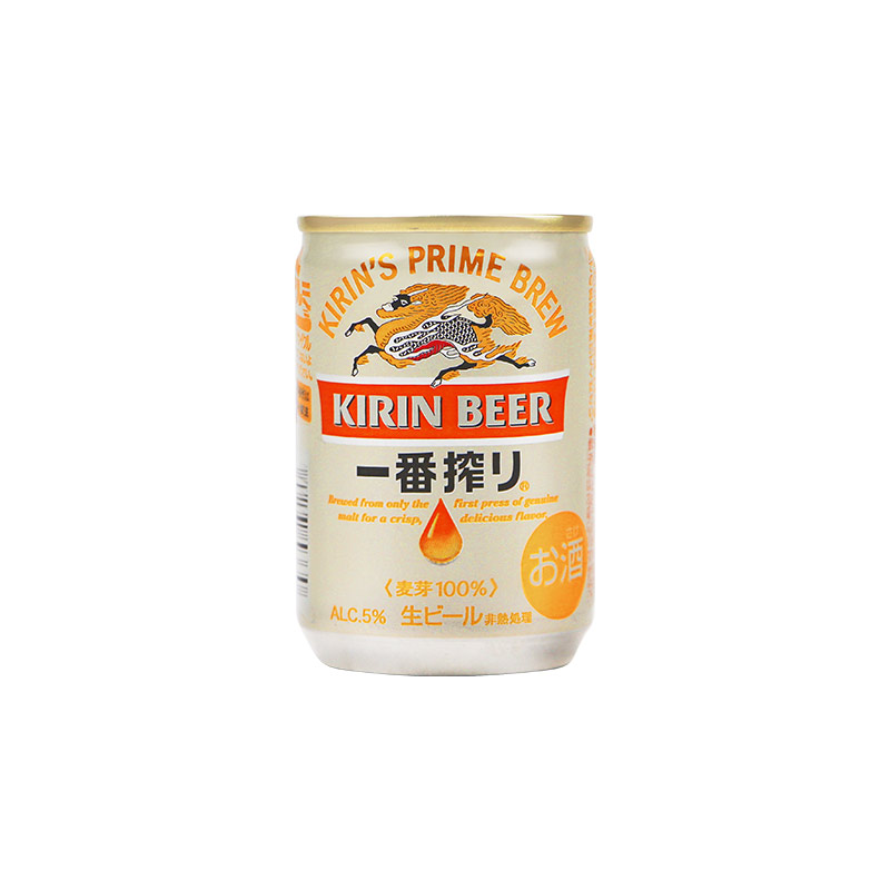 日本原装进口KIRIN麒麟一番榨/朝日生啤酒135ml迷你罐整箱-图0