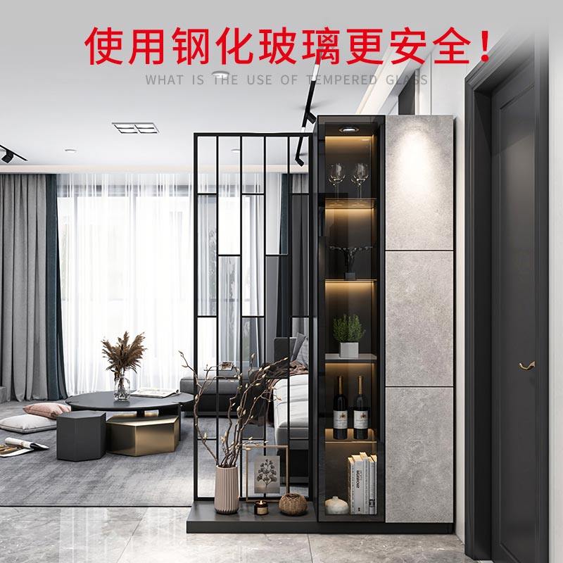 客厅隔断柜现代简约高档柜进门玄关柜鞋柜一体轻奢玄关隔断屏风柜_虎窝淘