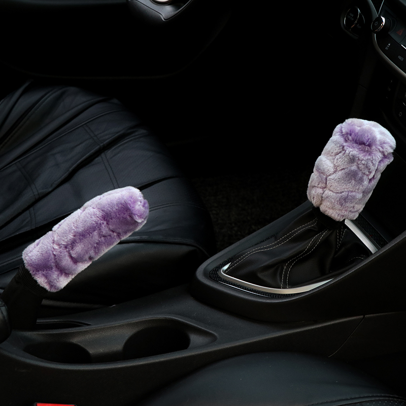毛绒汽车档把套档杆套车挡套手动自动挡通用型手刹套档位套装冬季 - 图2