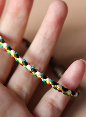 桑蚕丝端午节五彩绳手链原创小众