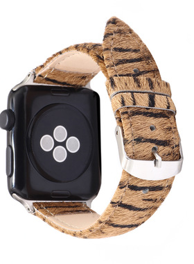 琦诺跨境国外畅销表带适用于apple watch的马毛腕带斑马纹配饰品