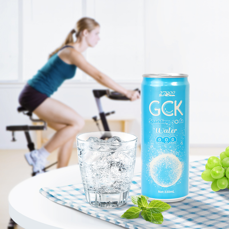 27000 GCK进口苏打水气泡水0糖0脂0卡无糖原味汽水饮料330ml*24罐