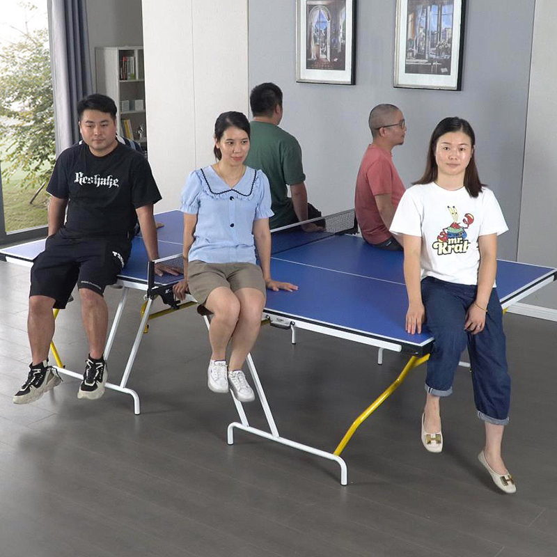 拓扑运动家用可折叠式标准室内乒乓球桌4片式便携手提式乒乓球台-图3
