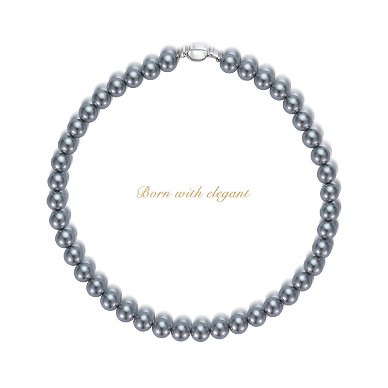 气质银灰珍珠纯银项链女轻奢冷淡风颈链小众高级感锁骨链时尚饰品 - 图3