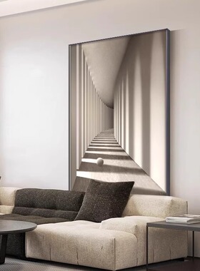 黑白现代简约抽象客厅挂画沙发背景墙玄关装饰画轻奢高级感落地画