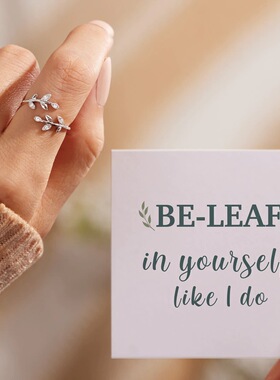 S925纯银树叶花瓣女士食指环