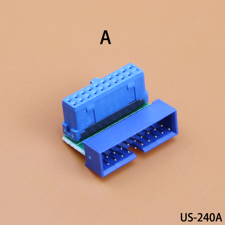 19Pin插座90度机箱背部走线弯头转角主板USB3.0直角转换器转向头-图2