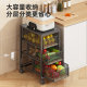 Kitchen storage rack with wheeled trolley household multi-functional storage rack multi-layer pull-out fruit and vegetable basket storage rack