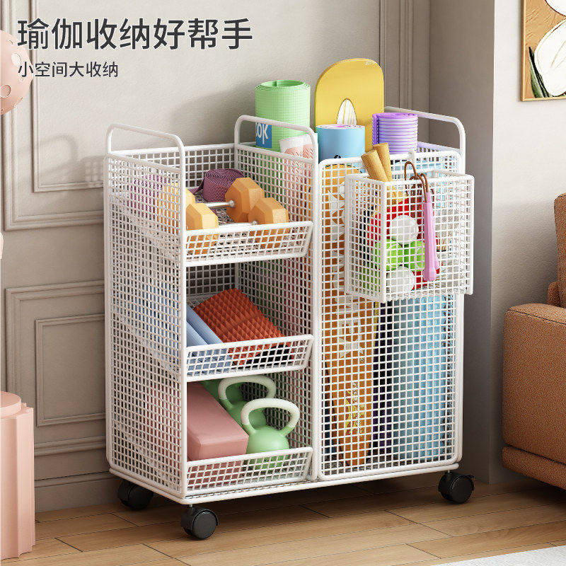 健身器材收纳架家用可移动带轮大容量羽毛球拍放置架瑜伽垫置物架,淘宝优惠券,粉丝福利购,淘宝优惠卷