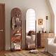 Full-length mirror rotating and moving with bookshelf floor mirror bookshelf newspapers and periodicals integrated mirror living room multi-layer locker dressing mirror