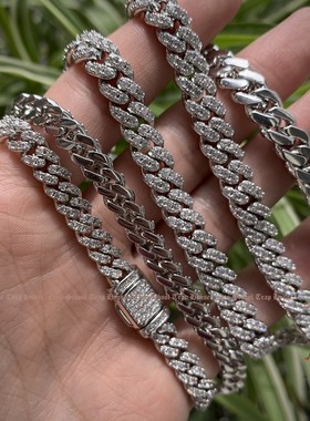 古巴链菱形18K金电镀男女