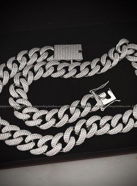 jojojewelry满钻s925纯银古巴链