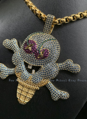 满钻镶嵌嘻哈风配饰吊坠项链