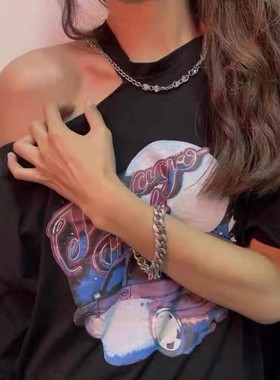 王嘉尔同款男女钛钢个性嘻哈手链