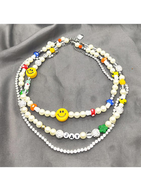 朴宰范同款嘻哈笑脸字母JAY项链