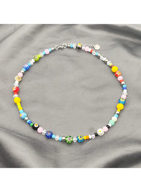 朴宰范同款嘻哈风琉璃串珠项链
