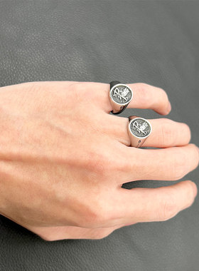 bible柏博同款玫瑰手铐刀开口戒指环圈复古时尚周边圣经粉丝饰品