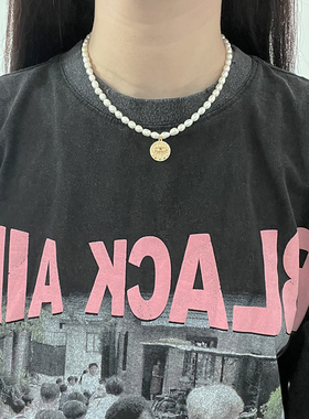 白百合同款淡水珍珠锁骨链项链女