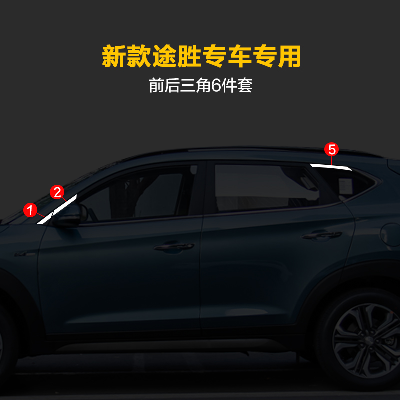 专用现代途胜不锈钢车窗饰条汽车配件车身亮条新途胜L改装门边条-图1