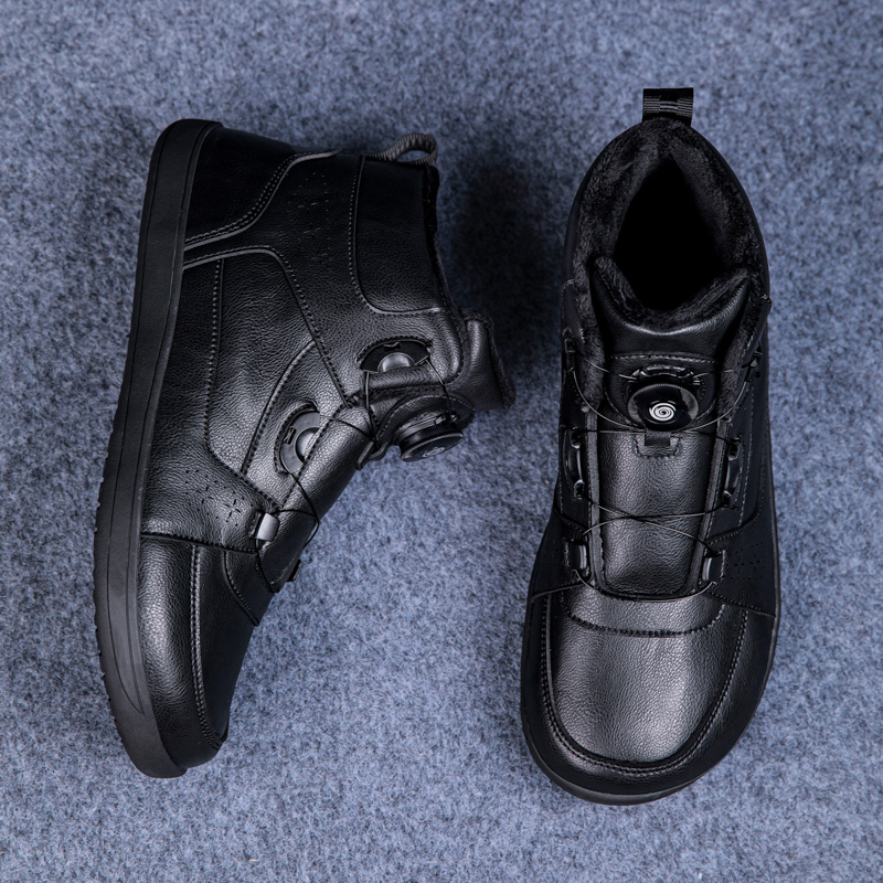 防水宽脚健步鞋男女冬季保暖加绒棉鞋老人拇指外翻防滑宽松运动鞋 - 图3