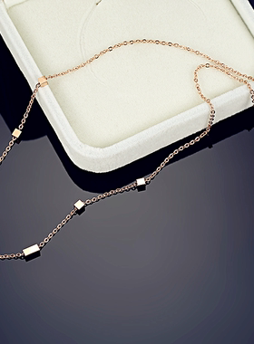 钛钢百搭方块学生日韩版森系吊坠