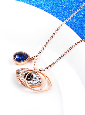 钛钢玫瑰金不掉色学生韩版锁骨链