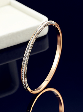 钛钢镶钻百搭风网红不掉色手镯