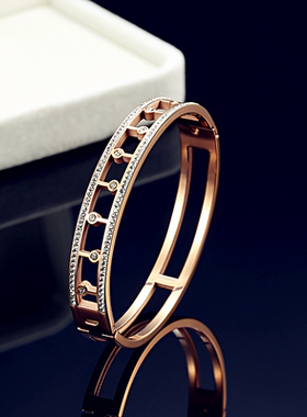 玫瑰金钛钢冷淡风不掉色手饰品