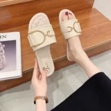 Tide, тапочки, летняя обувь, модные универсальные слайдеры на плоской подошве, мягкая подошва, коллекция 2022, популярно в интернете