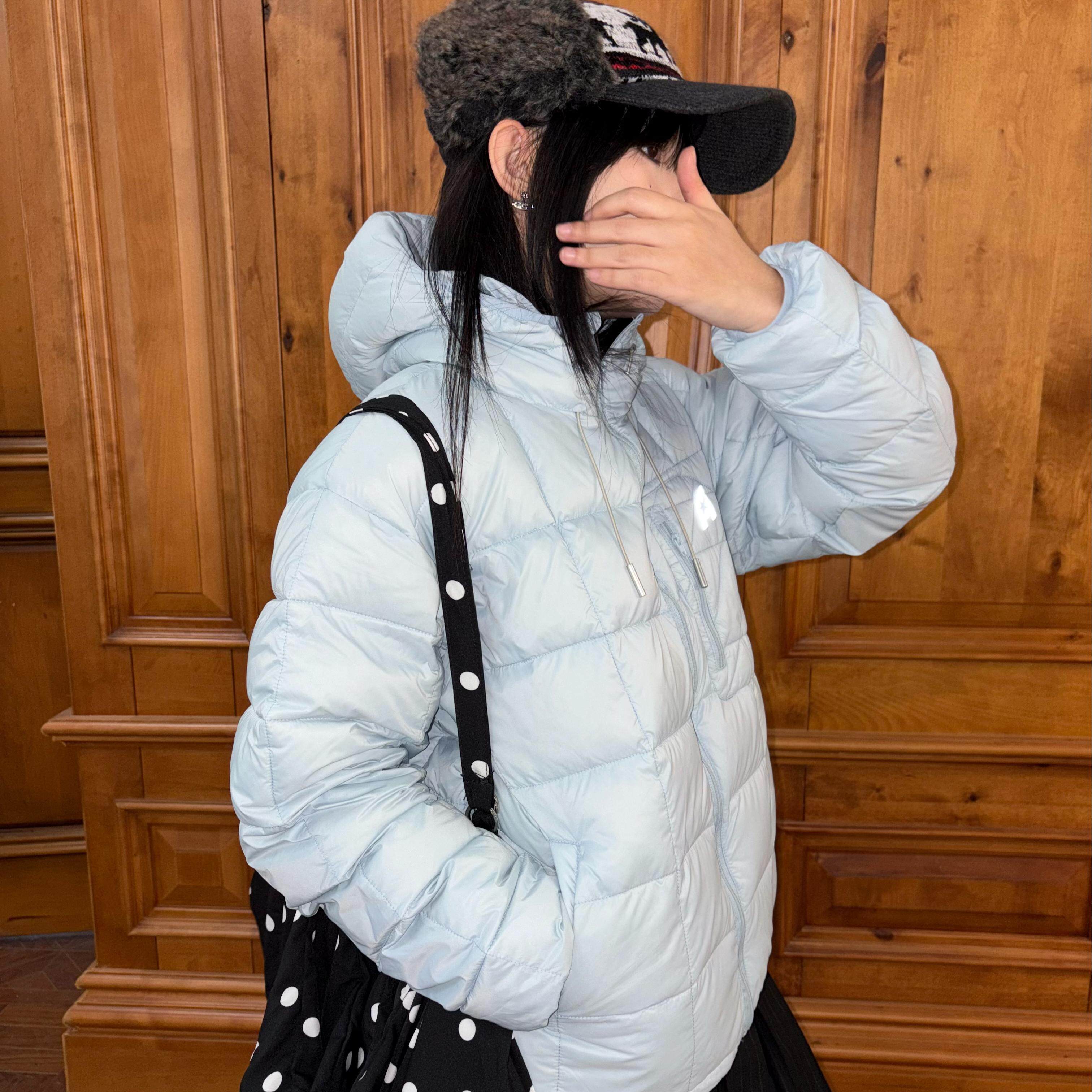 local aliens外星沙龙美式复古方格轻量化90白鸭绒羽绒服保暖外套