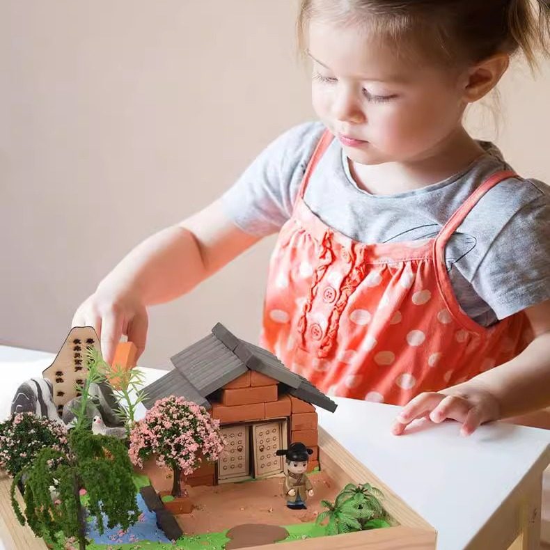 古诗词diy微景观唐诗材料包 儿童手工创意仿真泥瓦匠建筑搭建场景,淘宝优惠券,粉丝福利购,淘宝优惠卷