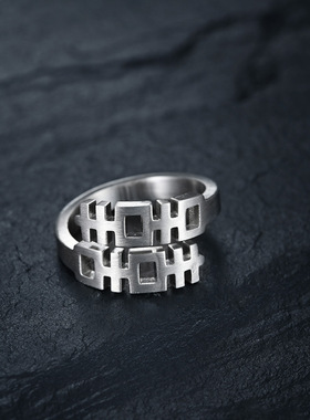 中国风双喜潮人指环民族风囍字嘻