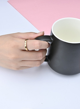 女戒尾戒小号5号ins小众镶钻钛钢