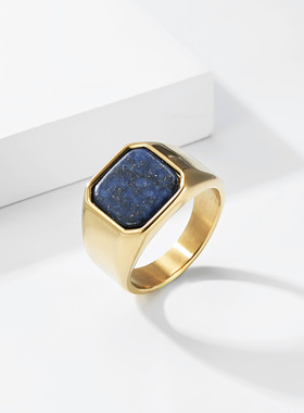 冷淡风欧美大号13号钛钢宝石戒指