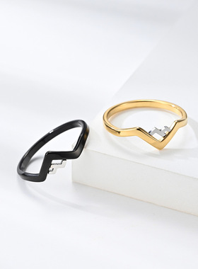 文艺潮男女钛钢戒指简约气质中性