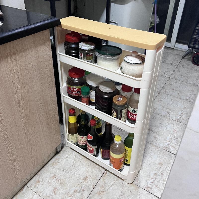 10cm10厘米厨房窄缝收纳柜冰箱缝隙极窄夹缝置物架侧面窄柜窄架 - 图0