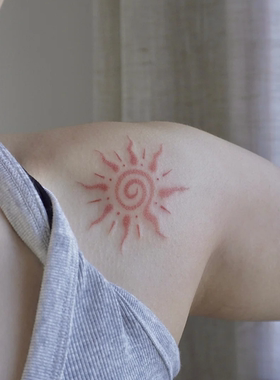 向阳而生的太阳纹身贴防水持久
