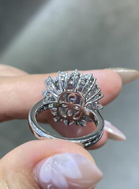 热销款S925纯银培育天空蓝尖晶石